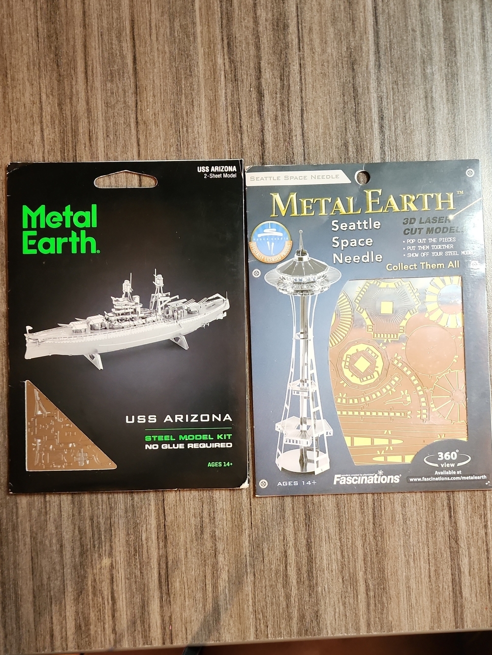 Metal Earth 3D Steel Model Kit Lot - USS Arizona & Seattle Space Needle NEW